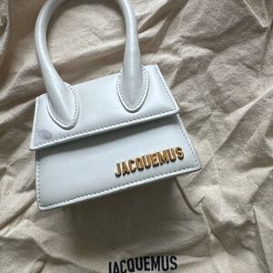 Jacquemus Cream Mini Bag with Gold Logo